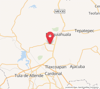 Map of Mangas, Hidalgo