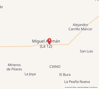 Map of Miguel Alemán (La Doce), Sonora