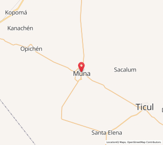 Map of Muna, Yucatán