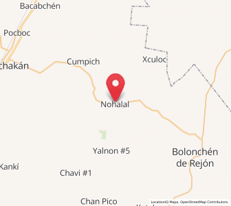 Map of Nahalal, Campeche