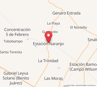 Map of Naranjo, Sinaloa
