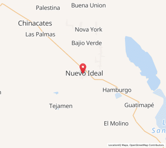 Map of Nuevo Ideal, Durango