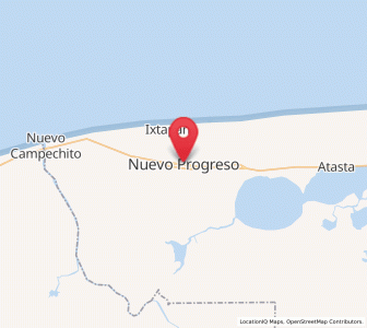 Map of Nuevo Progreso, Campeche
