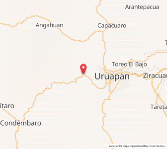 Map of Nuevo San Juan Parangaricutiro, Michoacán