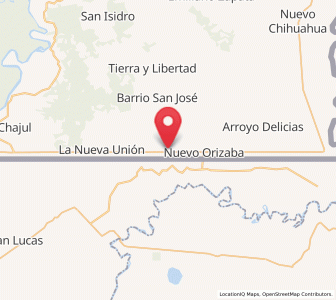 Map of Nuevo Veracruz, Chiapas