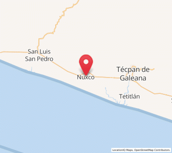 Map of Nuxco, Guerrero