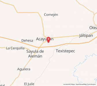 Map of Oluta, Veracruz