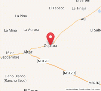 Map of Oquitoa, Sonora