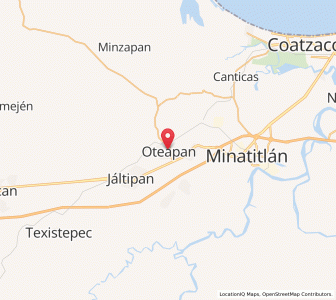 Map of Oteapan, Veracruz