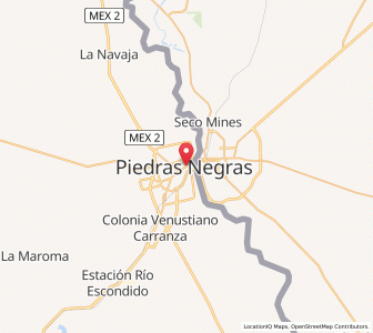 Map of Piedras Negras, Coahuila
