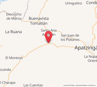 Map of Pinzándaro, Michoacán