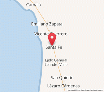 Map of Playas de la Vicente Guerrero, Baja California