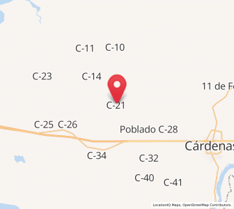 Map of Poblado C-21 Licenciado Benito Juárez García, Tabasco