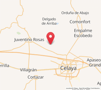 Map of Pozos, Guanajuato