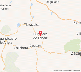 Map of Purépero de Echáiz, Michoacán