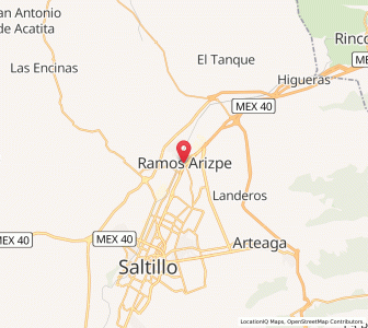 Map of Ramos Arizpe, Coahuila