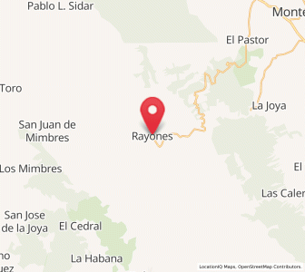 Map of Rayones, Nuevo León