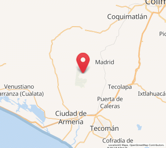 Map of Rincón de López, Colima