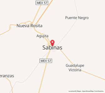 Map of Sabinas, Coahuila