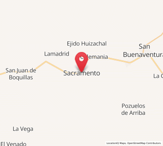 Map of Sacramento, Coahuila