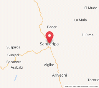 Map of Sahuaripa, Sonora
