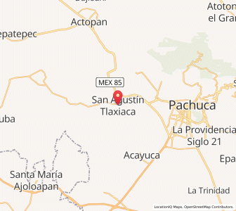 Map of San Agustín Tlaxiaca, Hidalgo