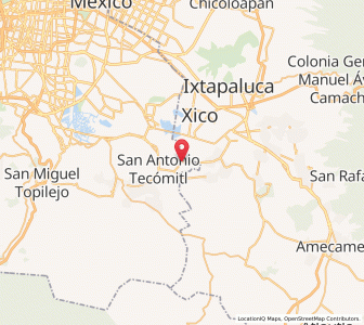 Map of San Andrés Mixquic, Mexico City