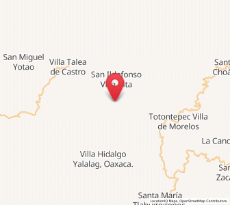 Map of San Andrés Yaá, Oaxaca
