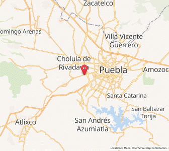Map of San Bernardino Tlaxcalancingo, Puebla