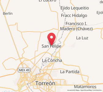 Map of San Felipe, Durango