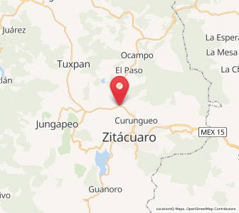 Map of San Felipe los Alzati (Colonia Nueva), Michoacán