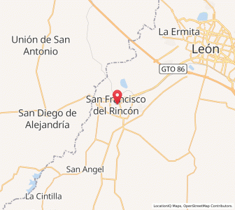 Map of San Francisco del Rincón, Guanajuato