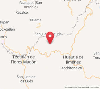 Map of San Francisco Huehuetlán, Oaxaca