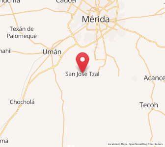 Map of San José Tzal, Yucatán