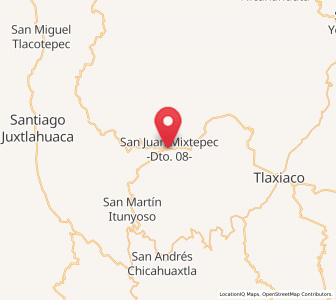 Map of San Juan Mixtepec, Oaxaca