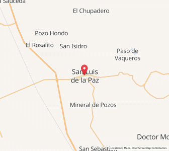 Map of San Luis de la Paz, Guanajuato
