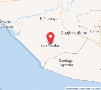 Map of San Nicolás, Guerrero