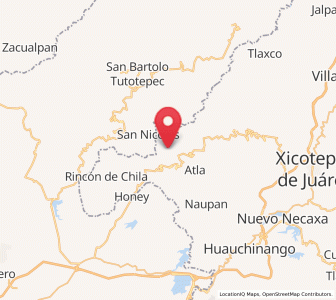 Map of San Pablito, Puebla