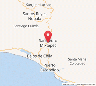 Map of San Pedro Mixtepec, Oaxaca