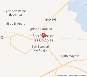 Map of San Pedro, Coahuila