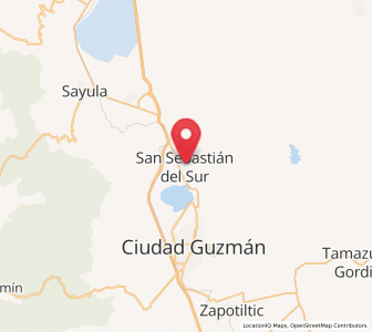 Map of San Sebastián del Sur, Jalisco