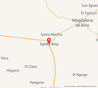 Map of Santa Ana, Sonora