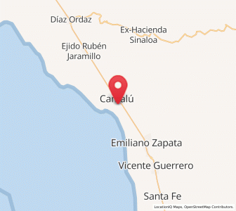 Map of Santa Candelaria, Baja California