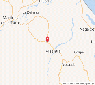 Map of Santa Cruz Hidalgo, Veracruz