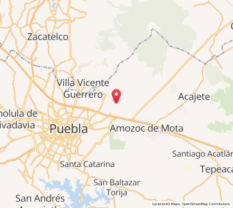 Map of Santa María Xonacatepec, Puebla