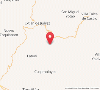 Map of Santa María Yavesía, Oaxaca