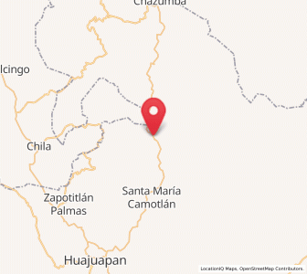 Map of Santiago Miltepec, Oaxaca