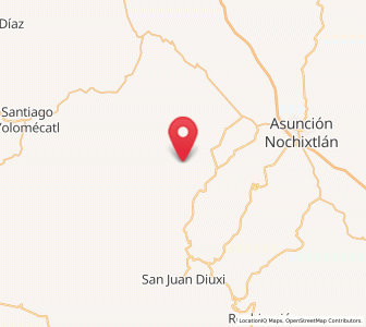 Map of Santiago Nejapilla, Oaxaca