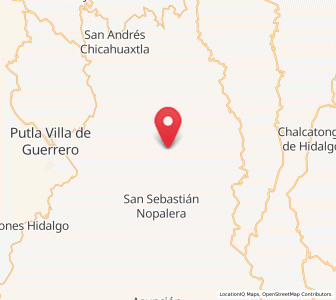 Map of Santiago Nuyoó, Oaxaca
