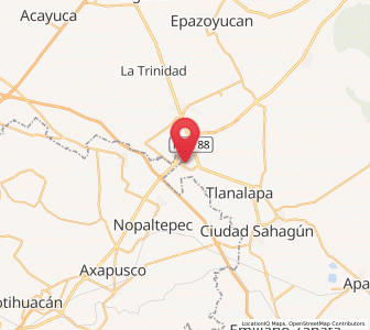 Map of Santiago Tepeyahualco, Hidalgo